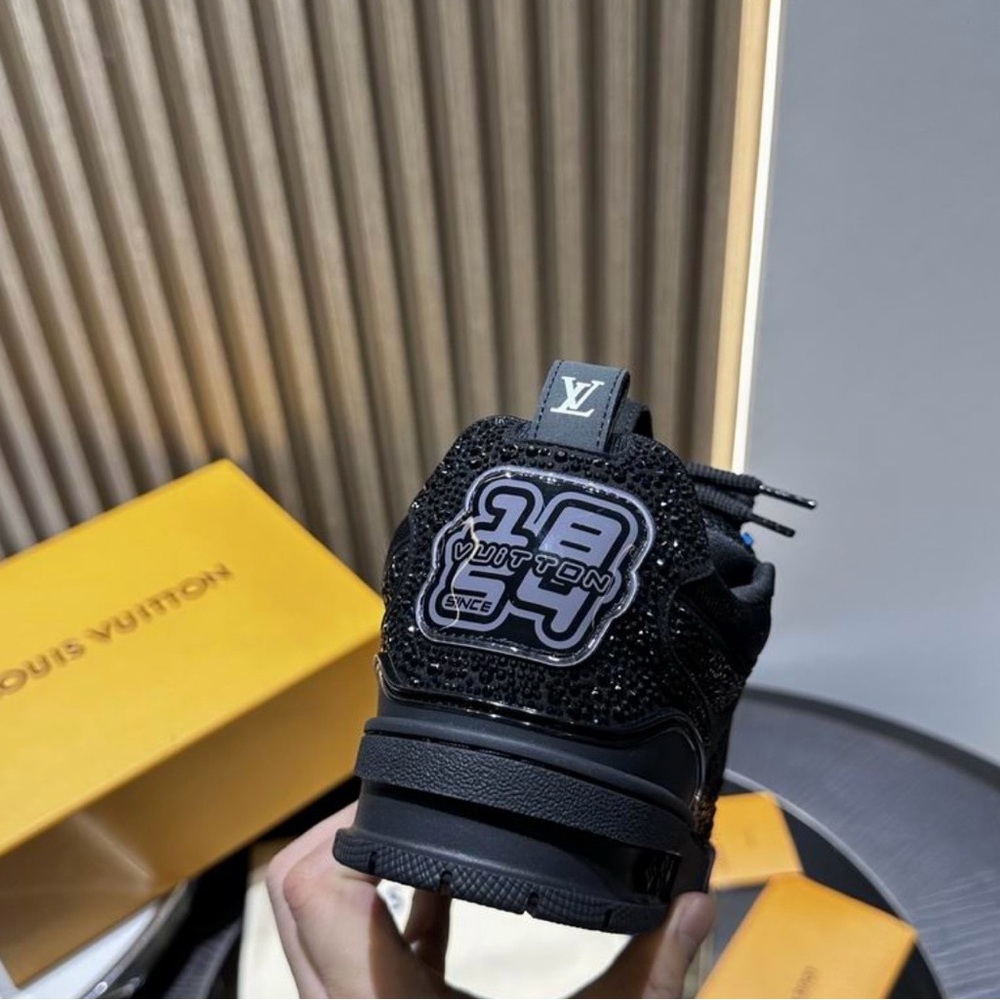 Louis Vuitton 23 Glitter Athletic Sneakers Black